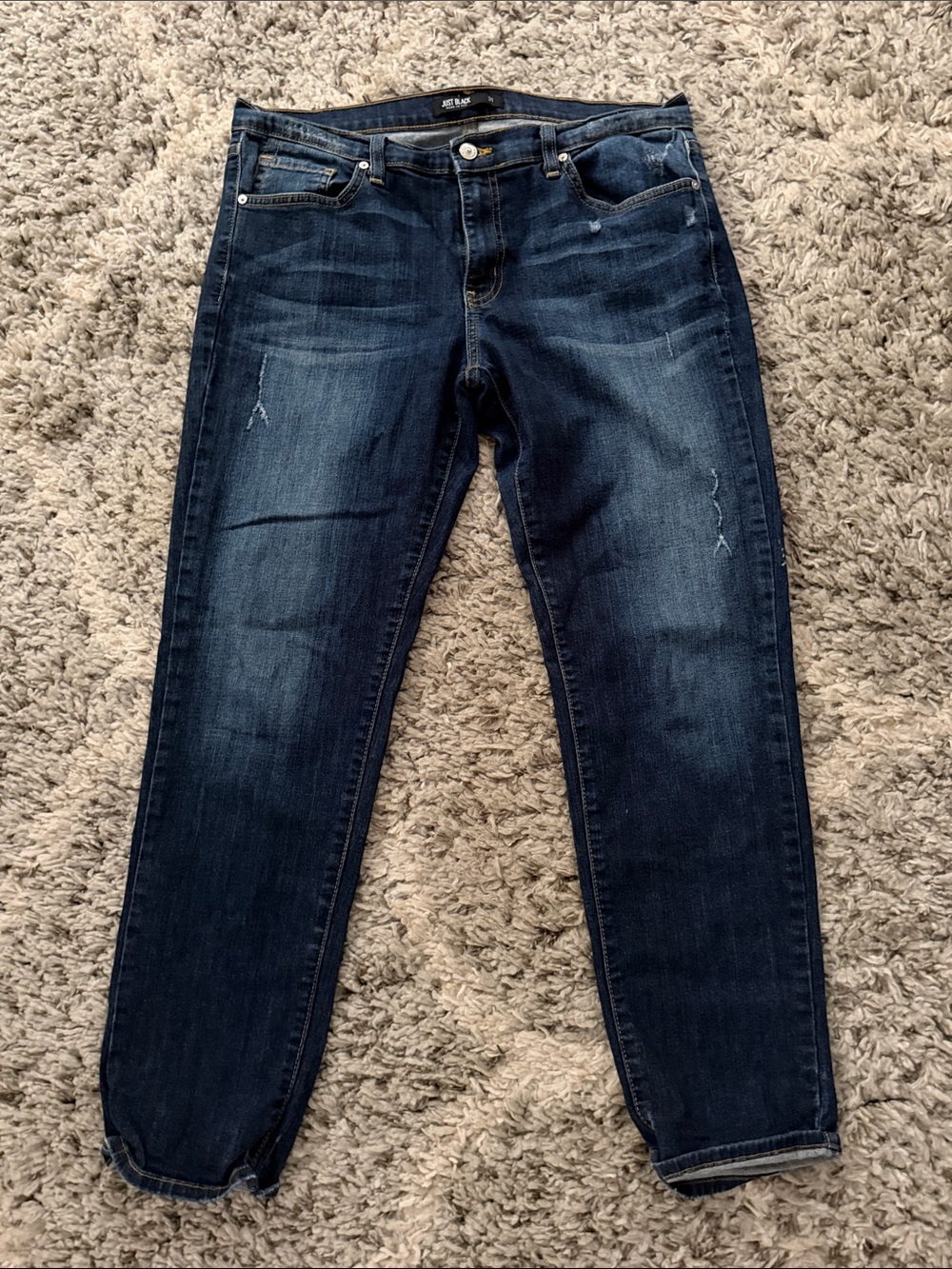 Just Black Dark Indigo Boyfriend Jeans